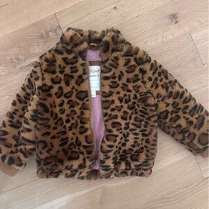 Cat & Jack Brown Leopard Print Kids Puffer Jacket